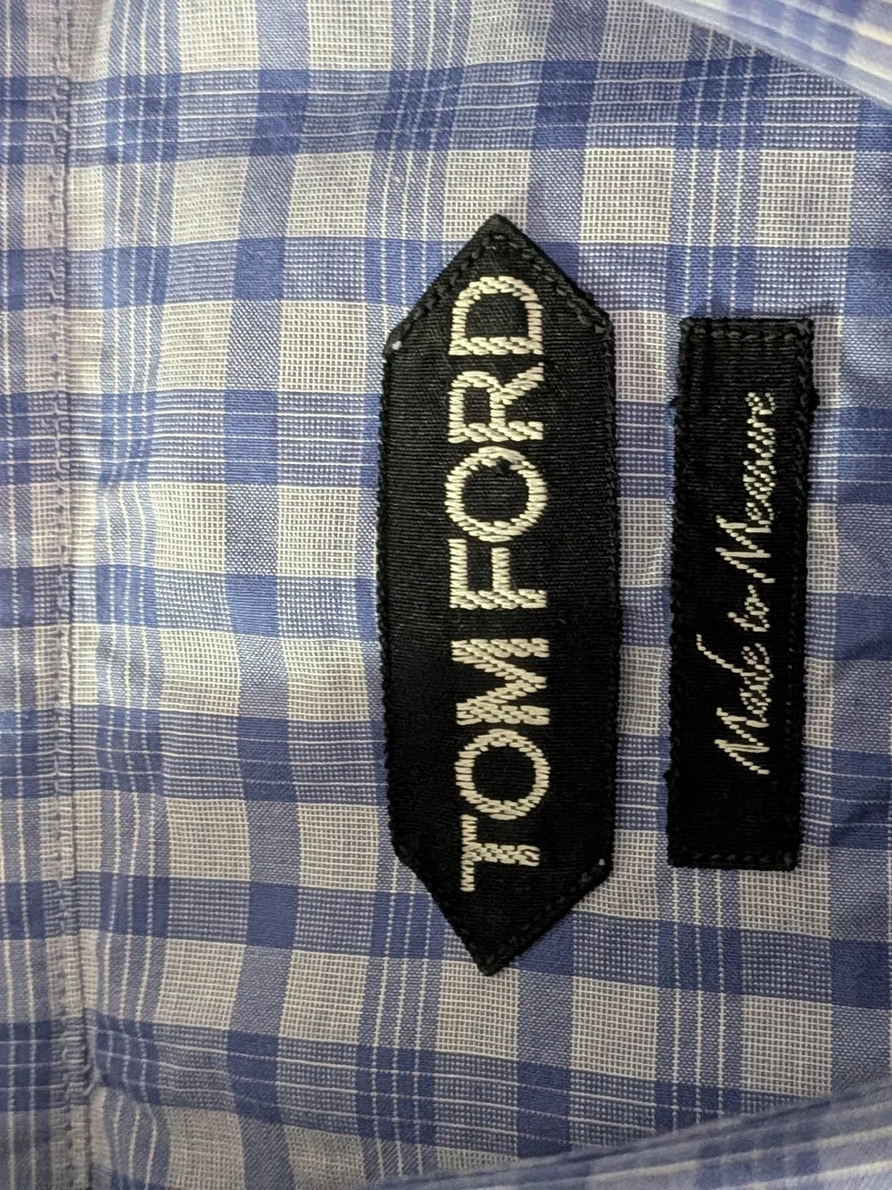 Tom Ford Blue and White Checked Dress Shirt - Picture 2 of 14